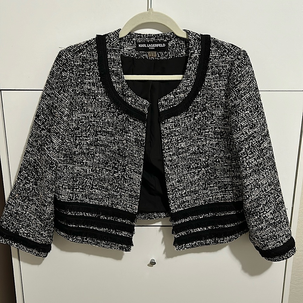 Karl Lagerfeld Tweed crop jacket
